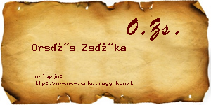Orsós Zsóka névjegykártya