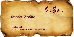 Orsós Zsóka névjegykártya