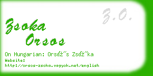 zsoka orsos business card